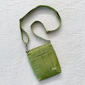 LUG Quilted‎ Puffer Travel Crossbody Bag, Lime Green
